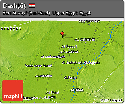 Physical 3D Map of Dashţūţ