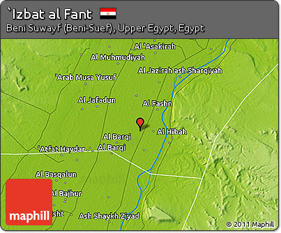 Physical 3D Map of `Izbat Al Fant