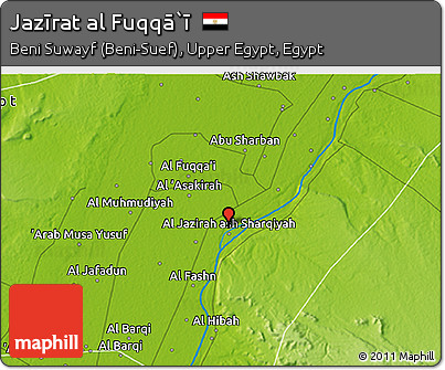 Physical 3D Map of Jazīrat Al Fuqqā`ī