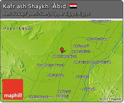 Physical 3D Map of Kafr Ash Shaykh `Ābid
