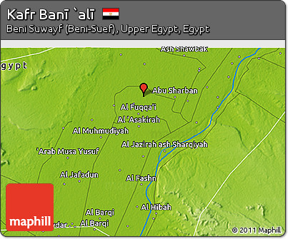 Physical 3D Map of Kafr Banī `alī