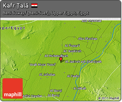 Physical 3D Map of Kafr Ţalā