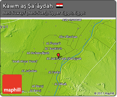 Physical 3D Map of Kawm Aş Şa`āydah
