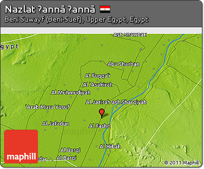 Physical 3D Map of Nazlat Ḩannā Ḩannā