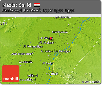 Physical 3D Map of Nazlat Sa`īd