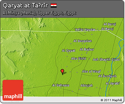 Physical 3D Map of Qaryat At Taḩrīr