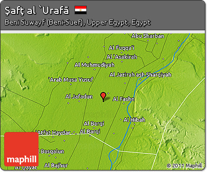 Physical 3D Map of Şafţ Al `Urafā