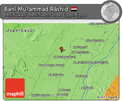 Political 3D Map of Banī Muḩammad Rāshid