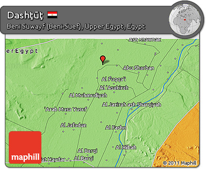 Political 3D Map of Dashţūţ