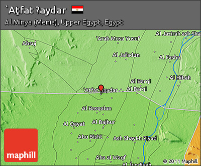 Political 3D Map of `Aţfat Ḩaydar