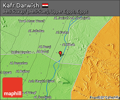 Political 3D Map of Kafr Darwīsh