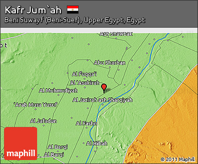 Political 3D Map of Kafr Jum`ah