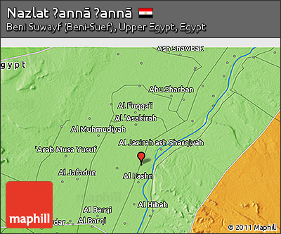 Political 3D Map of Nazlat Ḩannā Ḩannā