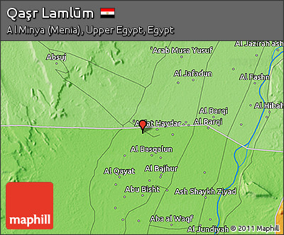 Political 3D Map of Qaşr Lamlūm
