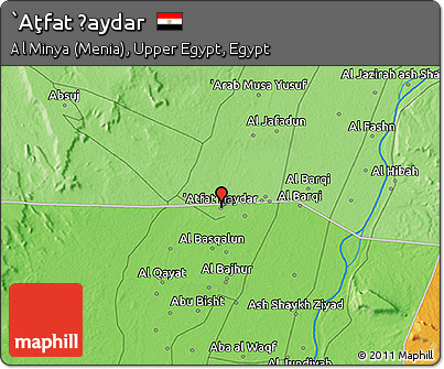 Political 3D Map of `Aţfat Ḩaydar