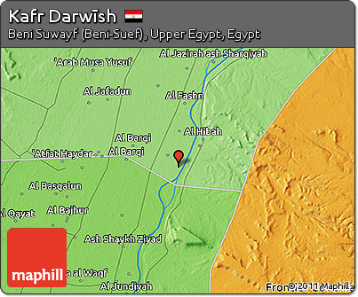 Political 3D Map of Kafr Darwīsh