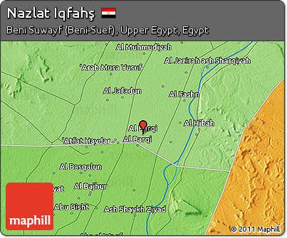 Political 3D Map of Nazlat Iqfahş