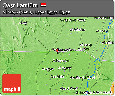 Political 3D Map of Qaşr Lamlūm