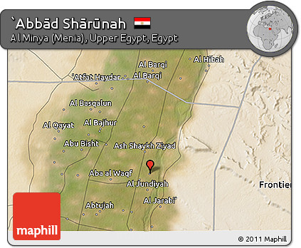 Satellite 3D Map of `Abbād Shārūnah