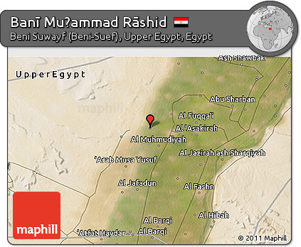 Satellite 3D Map of Banī Muḩammad Rāshid