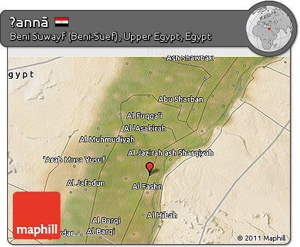 Satellite 3D Map of Ḩannā