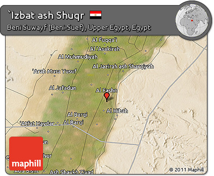 Satellite 3D Map of `Izbat Ash Shuqr