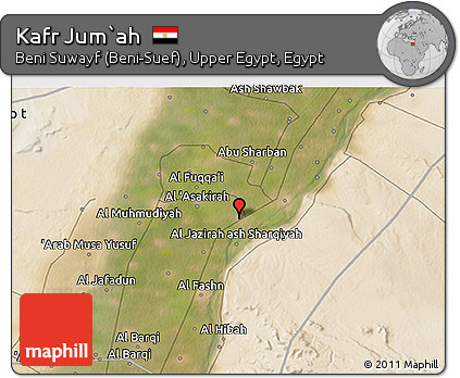 Satellite 3D Map of Kafr Jum`ah