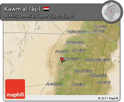 Satellite 3D Map of Kawm Al Ḩāşil
