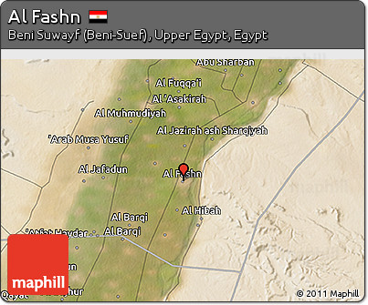 Satellite 3D Map of Al Fashn