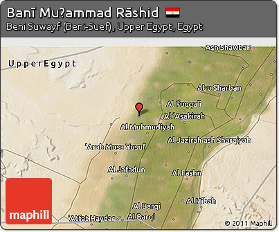 Satellite 3D Map of Banī Muḩammad Rāshid