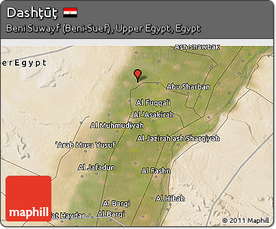 Satellite 3D Map of Dashţūţ