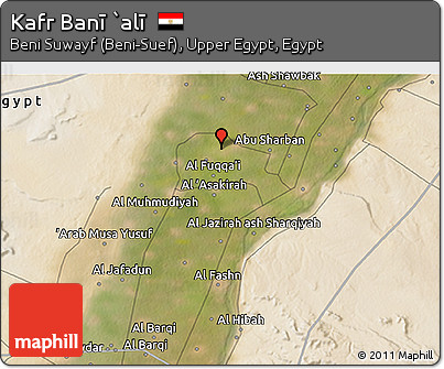 Satellite 3D Map of Kafr Banī `alī