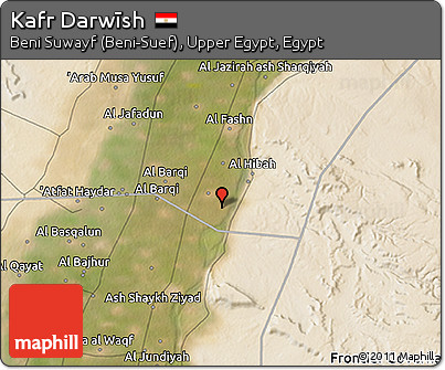 Satellite 3D Map of Kafr Darwīsh