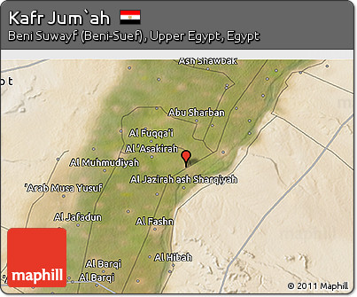Satellite 3D Map of Kafr Jum`ah