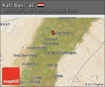 Satellite 3D Map of Kafr Banī `alī