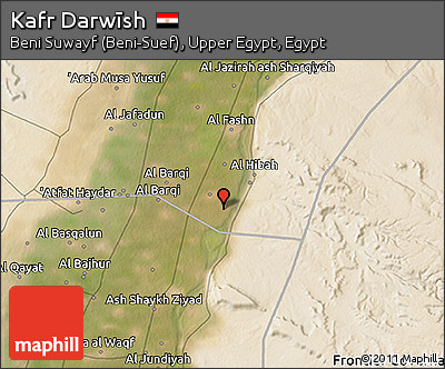 Satellite 3D Map of Kafr Darwīsh