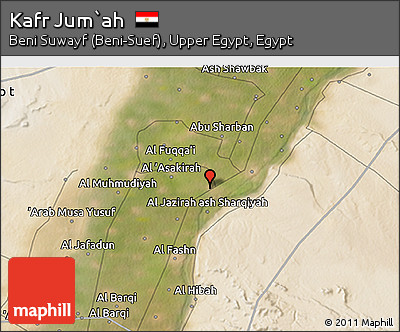 Satellite 3D Map of Kafr Jum`ah