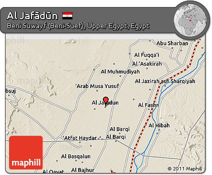 Shaded Relief 3D Map of Al Jafādūn