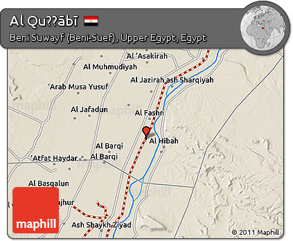 Shaded Relief 3D Map of Al Quḑḑābī