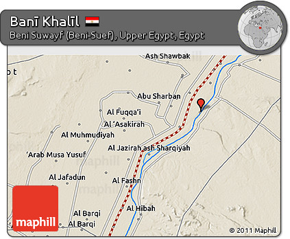 Shaded Relief 3D Map of Banī Khalīl