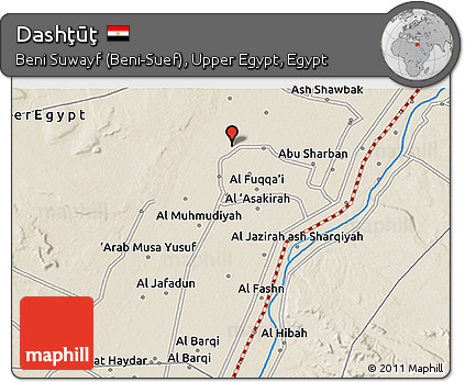 Shaded Relief 3D Map of Dashţūţ
