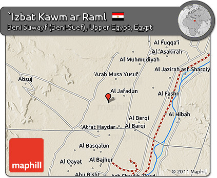 Shaded Relief 3D Map of `Izbat Kawm Ar Raml