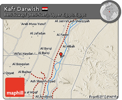Shaded Relief 3D Map of Kafr Darwīsh