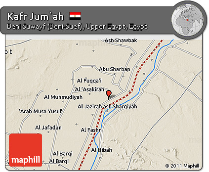 Shaded Relief 3D Map of Kafr Jum`ah