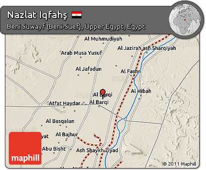 Shaded Relief 3D Map of Nazlat Iqfahş