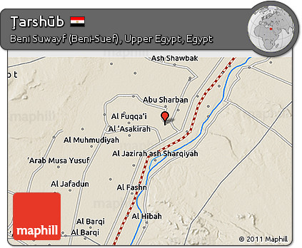 Shaded Relief 3D Map of Ţarshūb