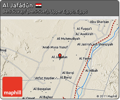 Shaded Relief 3D Map of Al Jafādūn