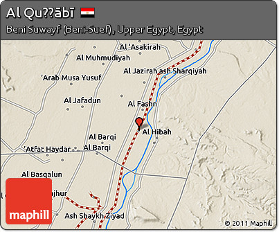Shaded Relief 3D Map of Al Quḑḑābī