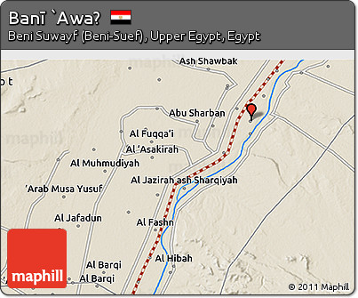 Shaded Relief 3D Map of Banī `Awaḑ