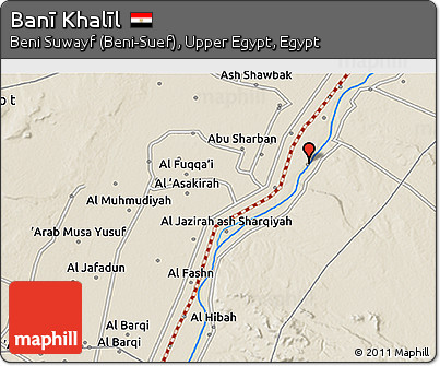 Shaded Relief 3D Map of Banī Khalīl